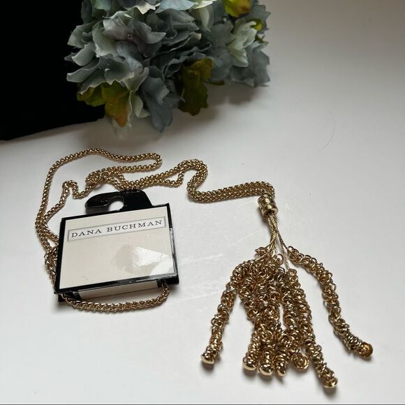 Dana Buchman Gold Tone Cubic Zirconia Stone Statement Necklace - Picture 2 of 8